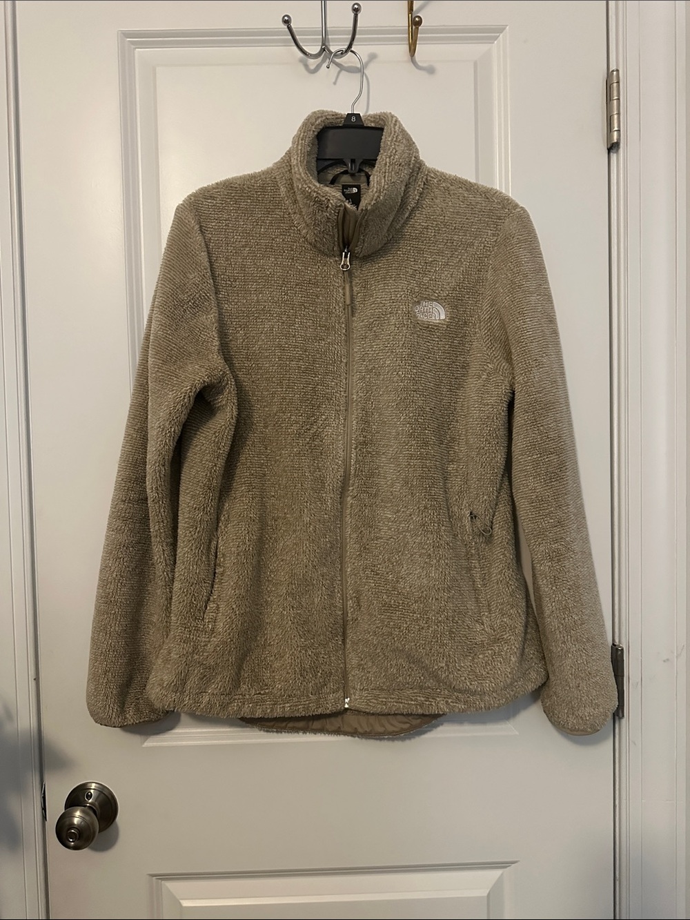 The North Face Taupe Teddy Fleece Full-Zip Jacket